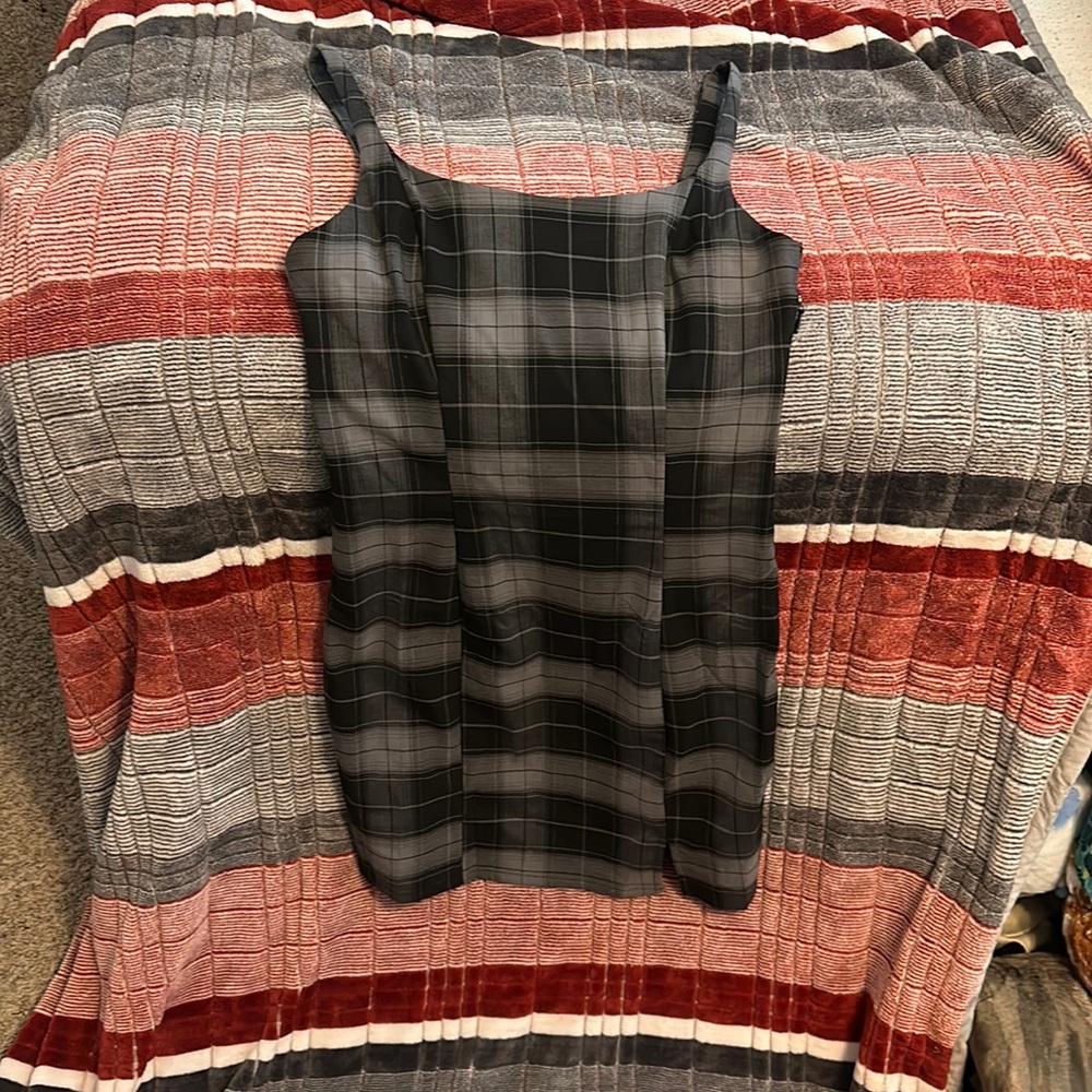 Plaid tight mini dress